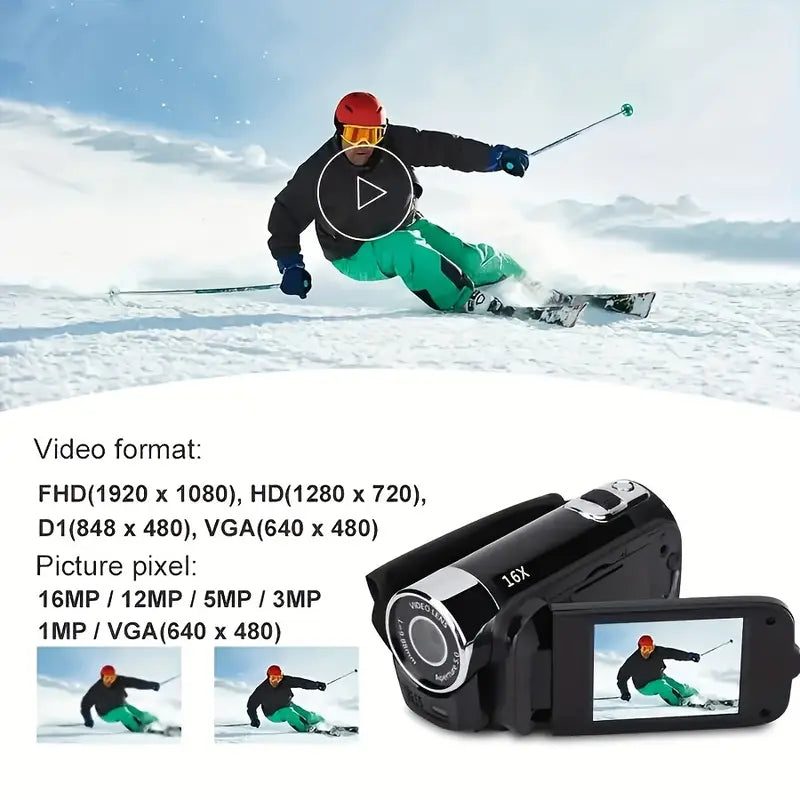 Black 270° Rotating LED Flip Screen Camera-4