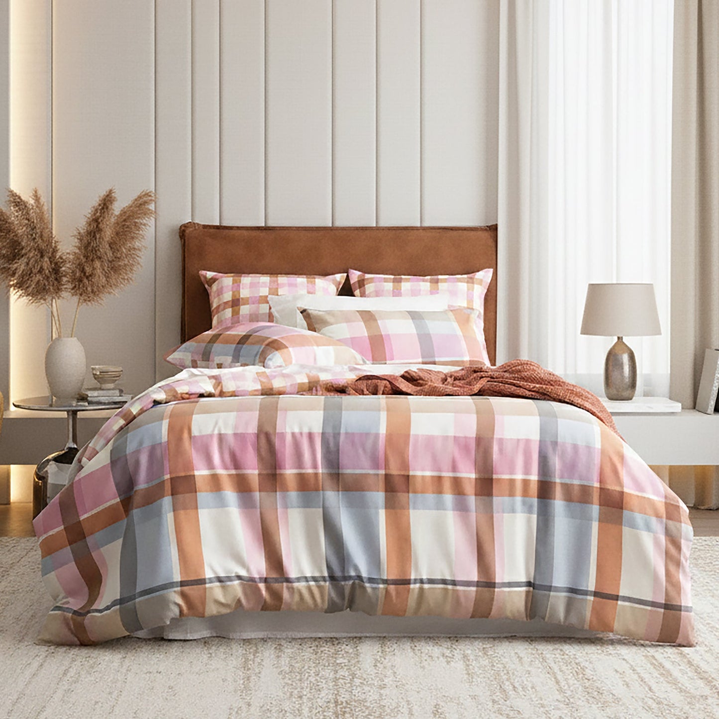Kids Miranda Check Cotton Quilt Cover Set