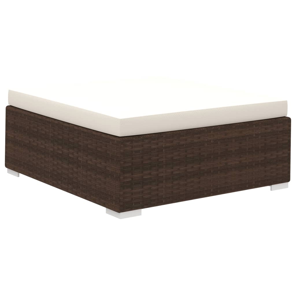 NNEVL 8 Piece Garden Lounge Set with Cushions Poly Rattan Brown