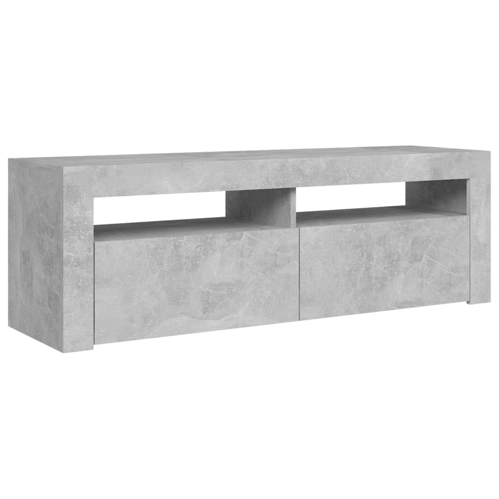 NNEVL TV Cabinet with LED Lights Concrete Grey 120x35x40 cm