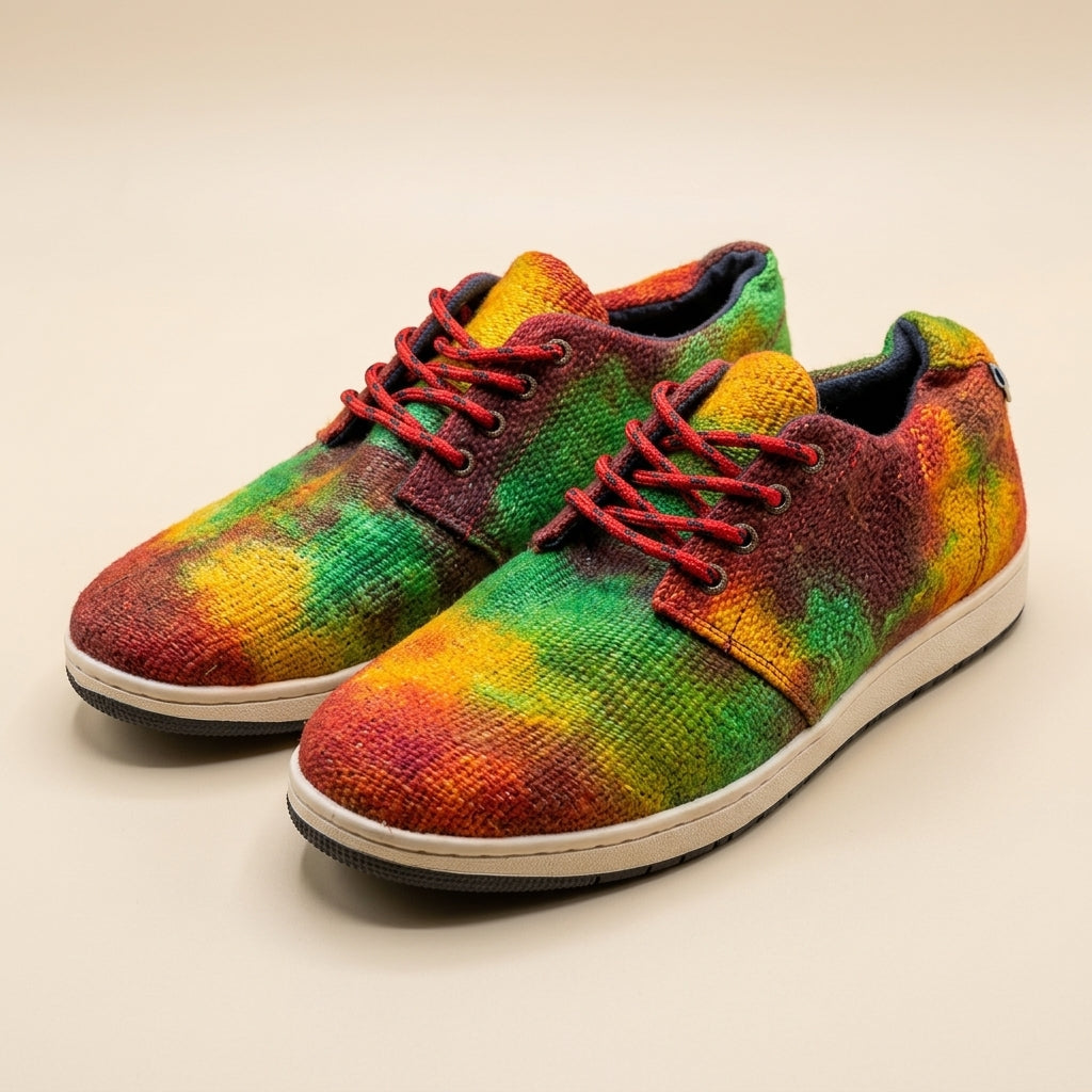 Hemp Sneakers – Organic Hemp Shoes Australia Rasta Tie Dye Lace-Up