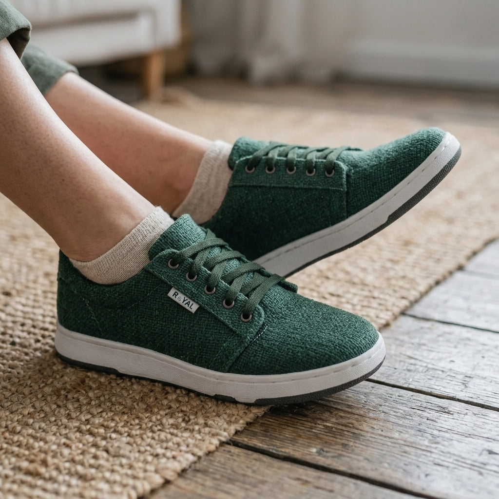 Hemp Sneakers โ Organic Green Colour Vegan Shoes Australia