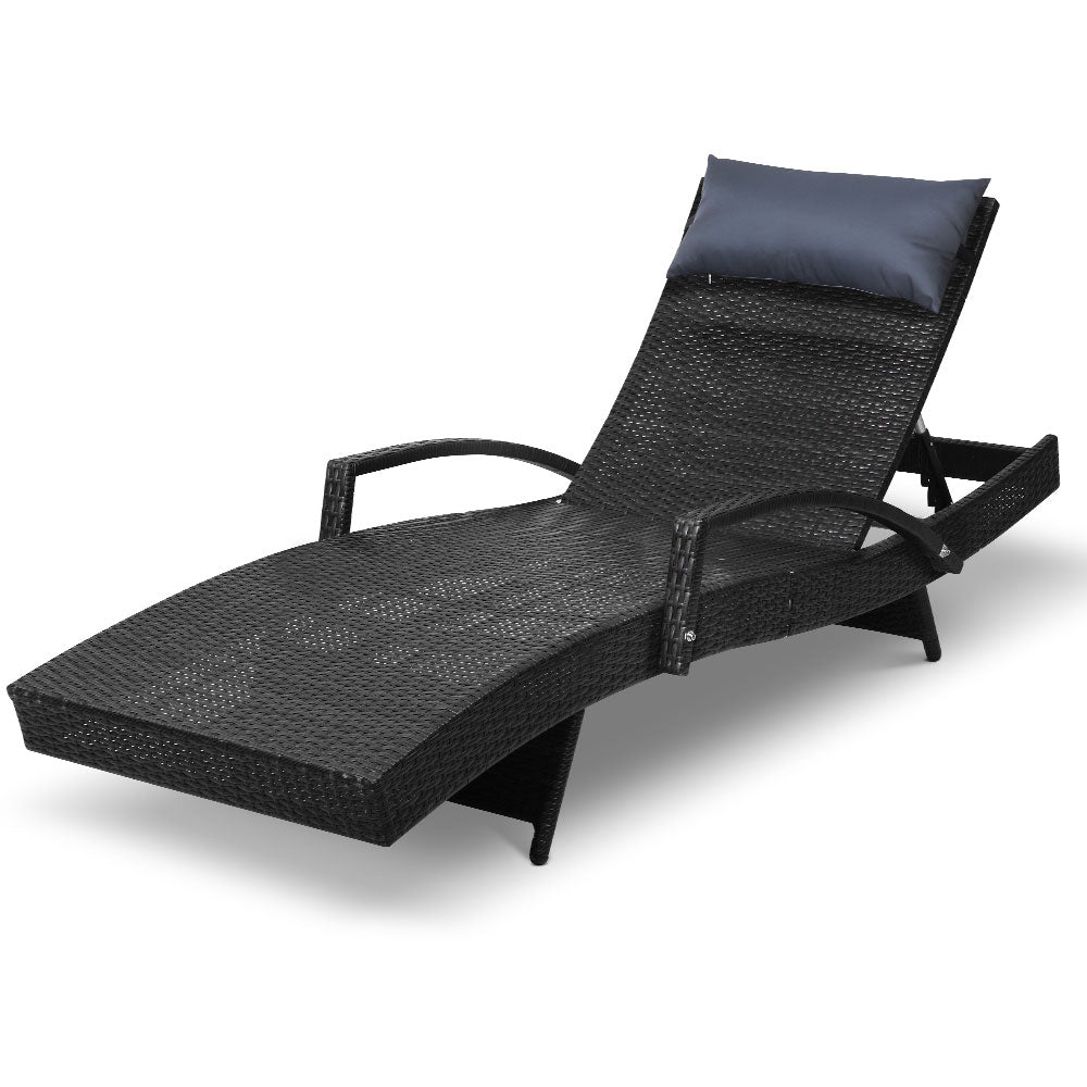 NNEDSZ Outdoor Sun Lounge Furniture Day Bed Wicker Pillow Sofa Set