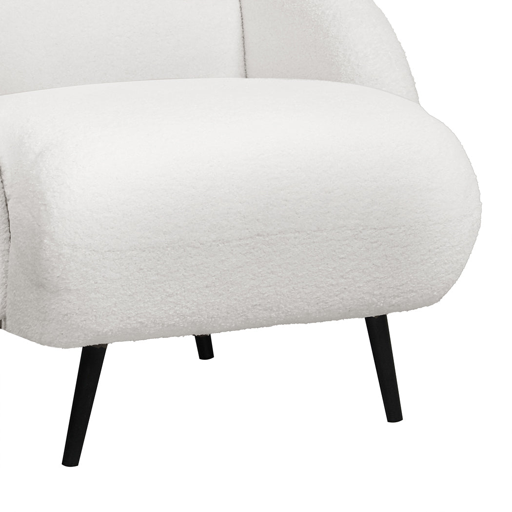 NNEIDS Levede Sofa Chair Fleece Upholstered Single White