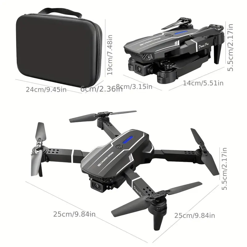 NNETM E88 Quadcopter UAV Drone with Dual HD Cameras - Black (HD Dual Camera)-1