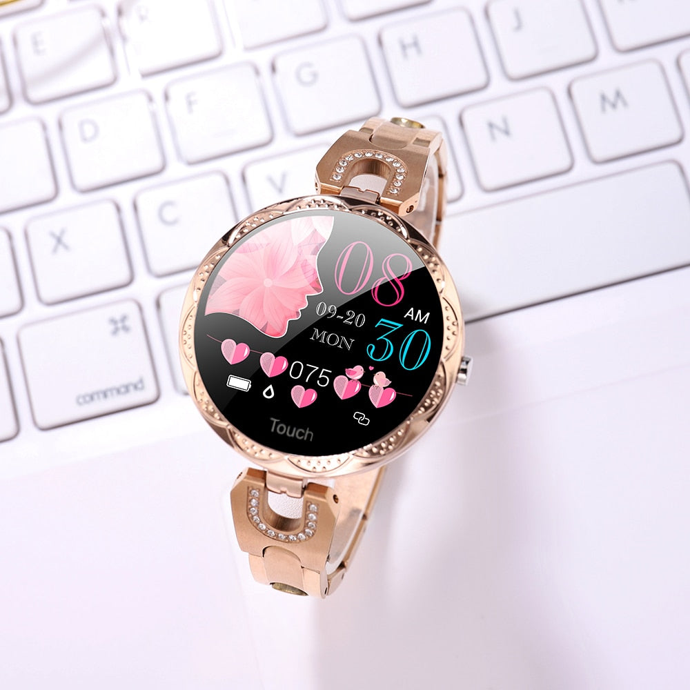 Women's Patterned Metal Smart Watch