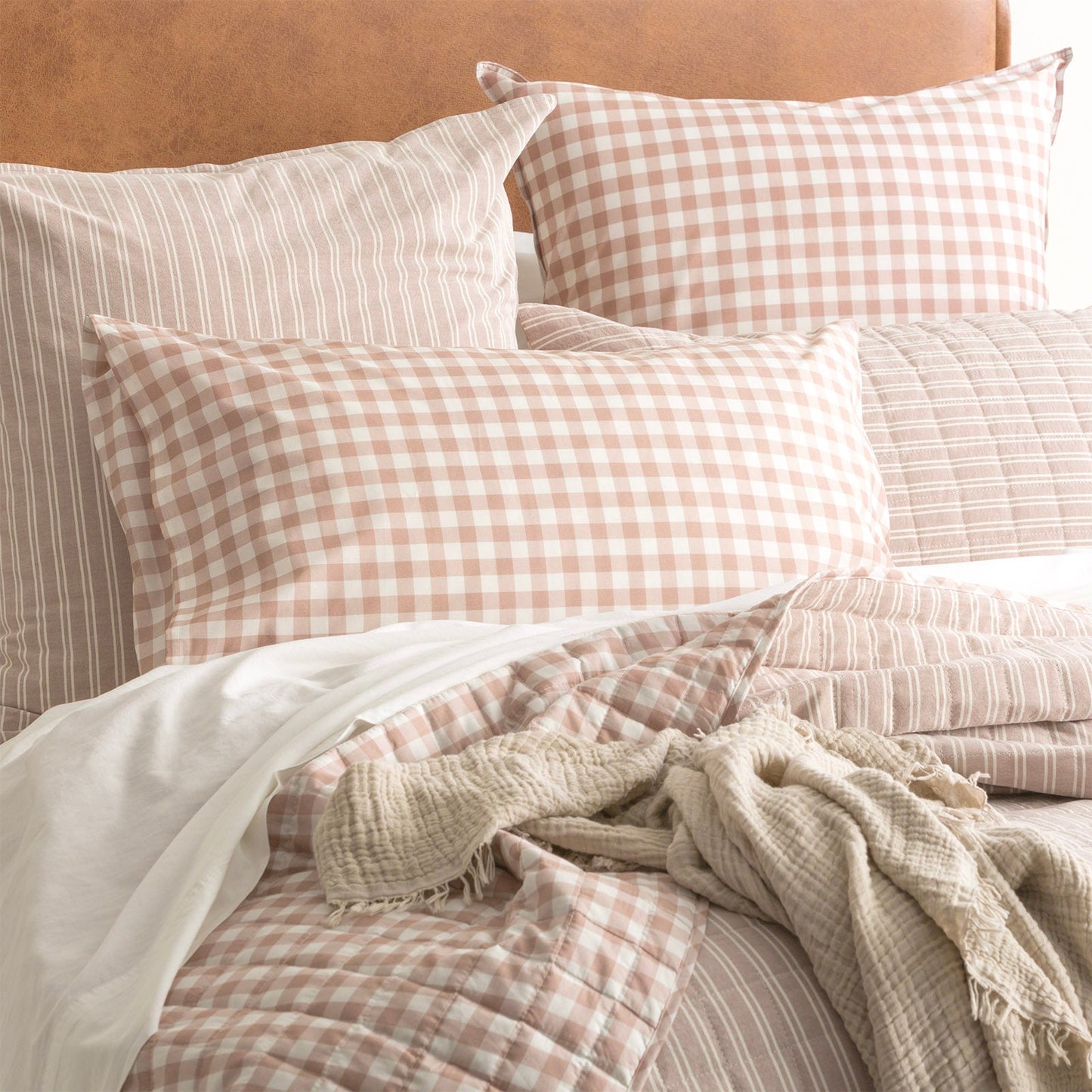 Vintage washed Alison Quilted Coverlet Set Clay