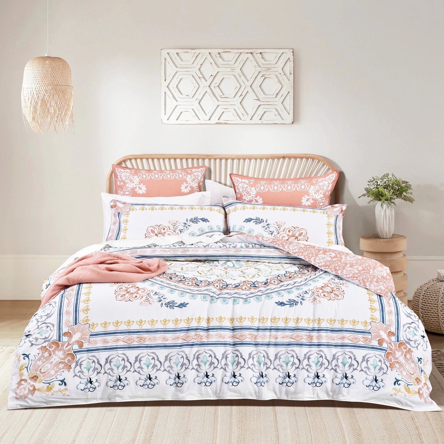 Kalina Quilt Cover Set 300 Thread Count Cotton Reversible