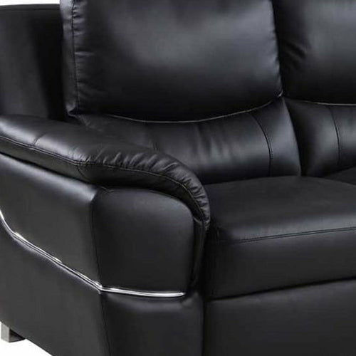 37inches Chic Black Leather Sofa