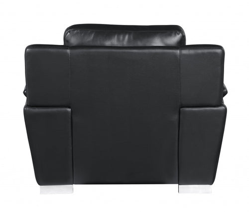 37inches Chic Black Leather Sofa