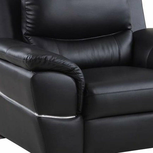 37inches Chic Black Leather Sofa