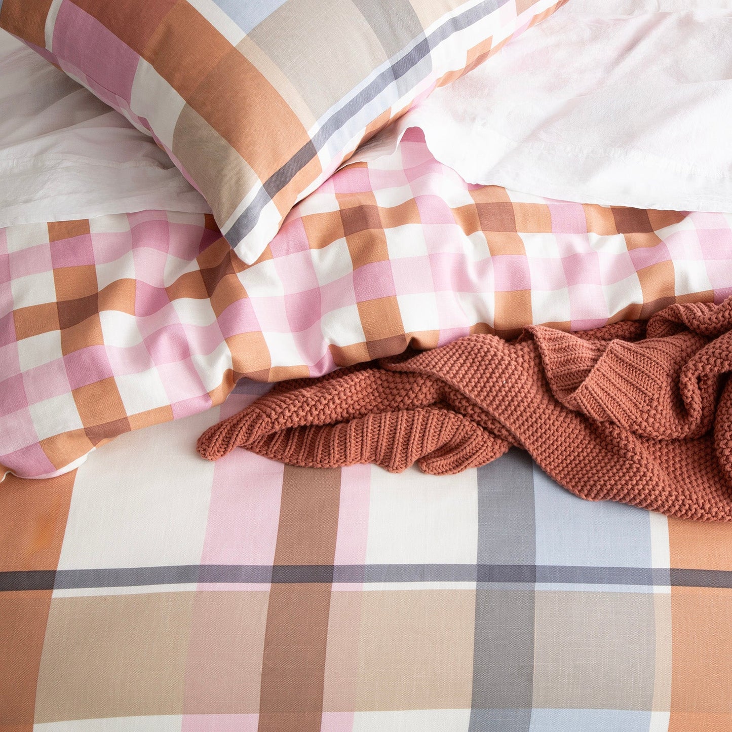 Kids Miranda Check Cotton Quilt Cover Set