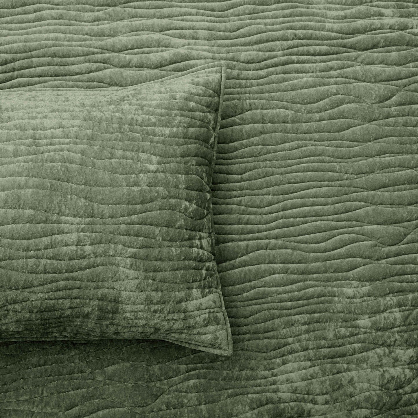 Blake Velvet Coverlet Set Military