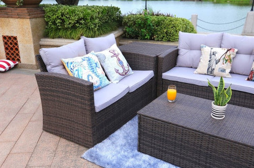 118.56inches X 31.59inches X 14.82inches Brown 6-Piece Patio