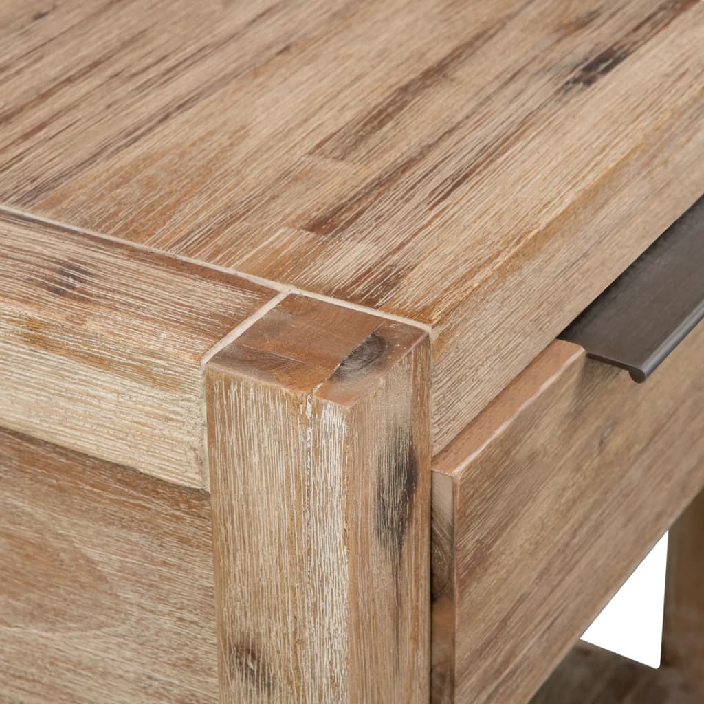 NNEVL Nightstand with Drawer 40x30x48 cm Solid Acacia Wood