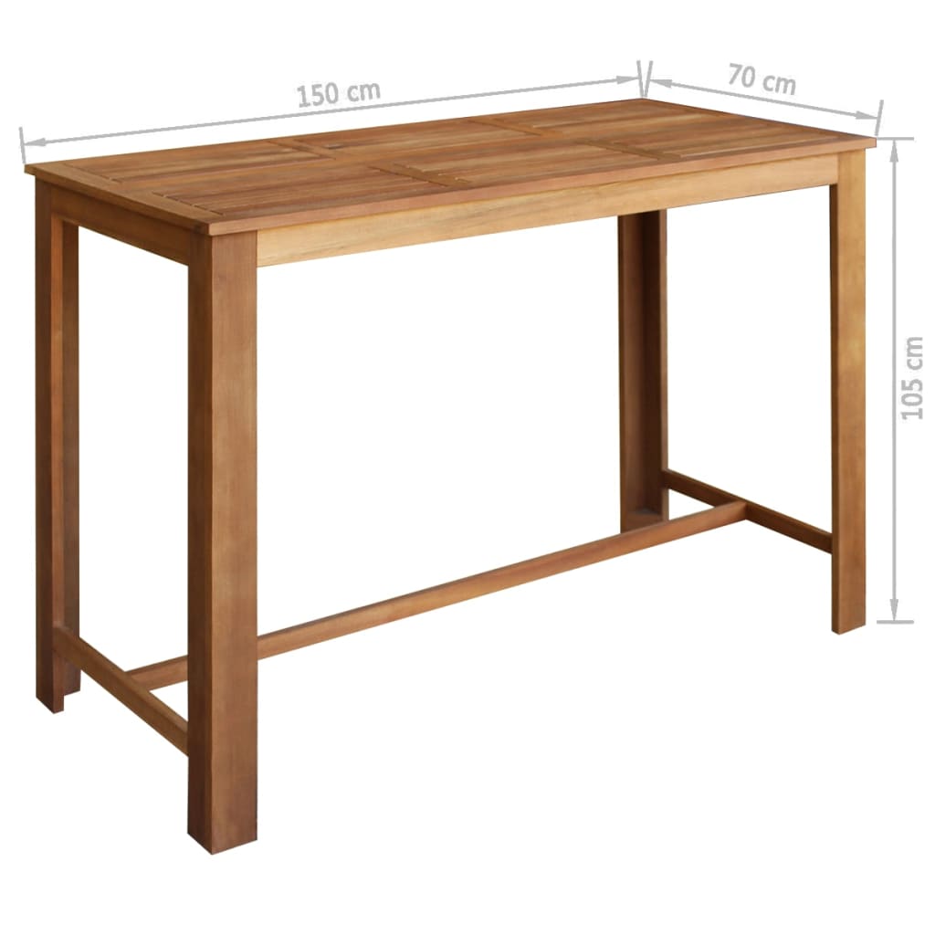 NNEVL Bar Table and Stool Set 7 Pieces Solid Acacia Wood