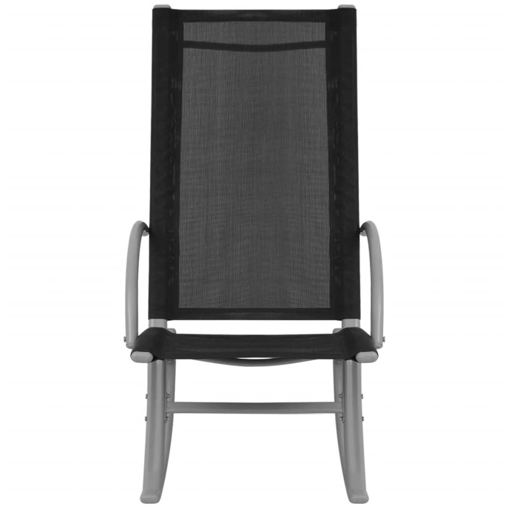 NNEVL Garden Rocking Chairs 2 pcs Steel and Textilene Black