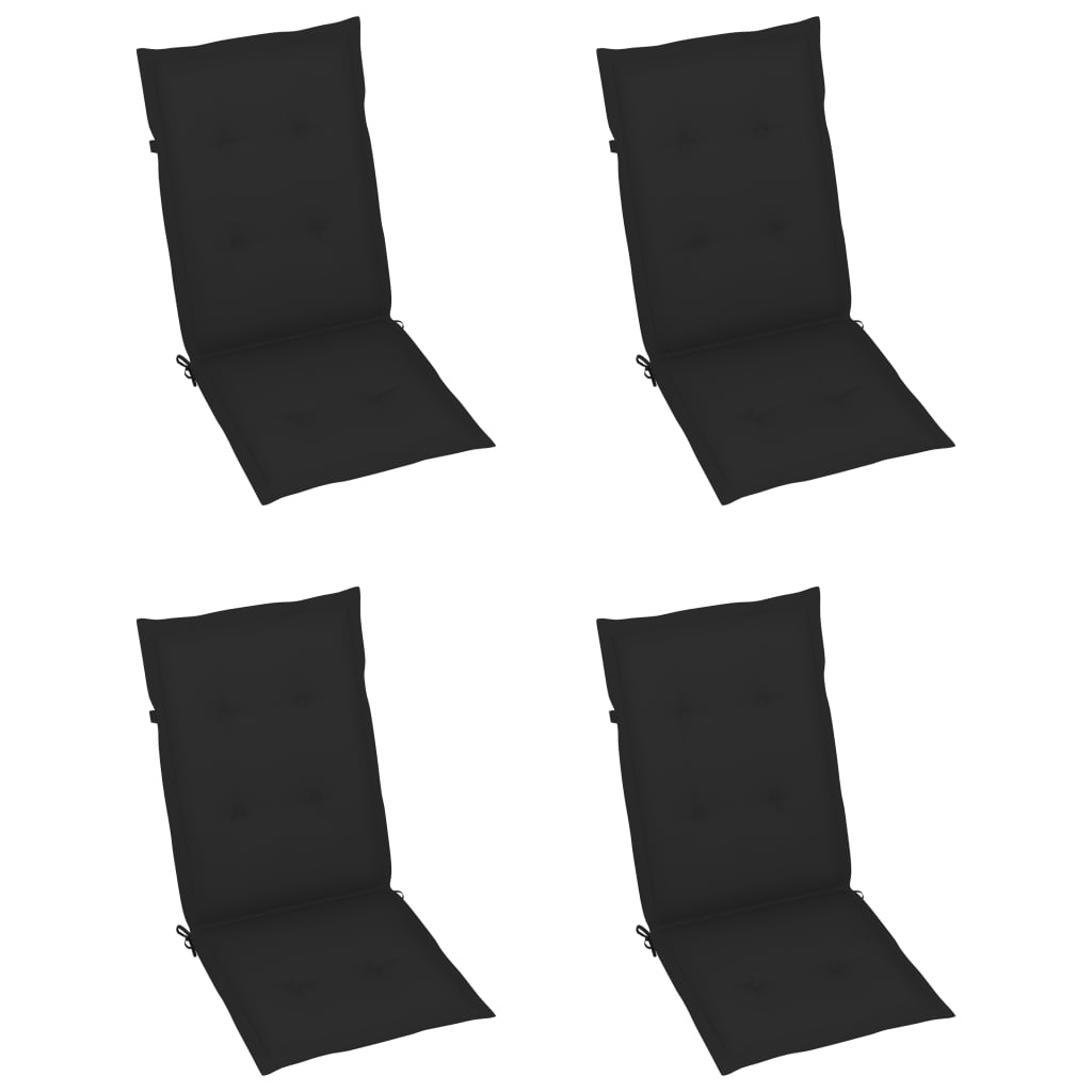 NNEVL Garden Chair Cushions 4 pcs Black 120x50x3 cm