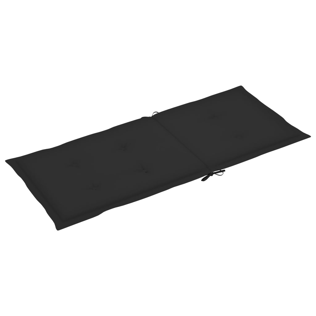 NNEVL Garden Chair Cushions 4 pcs Black 120x50x3 cm