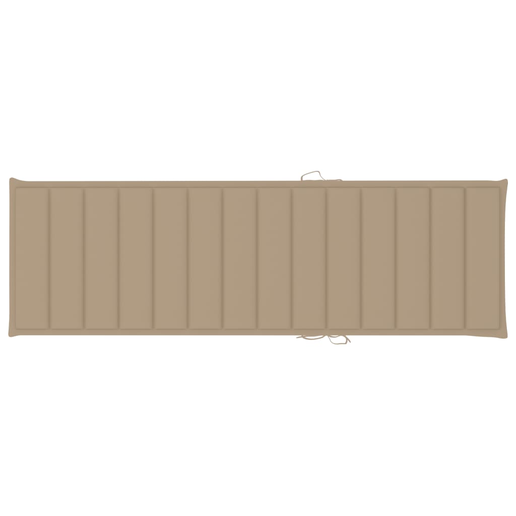 NNEVL Sun Lounger Cushion Beige 200x60x3 cm Fabric