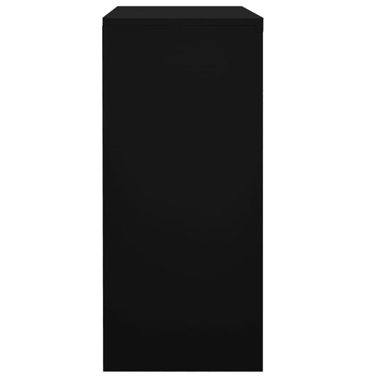 NNEVL Office Cabinet with Sliding Door Black 90x40x90 cm Steel