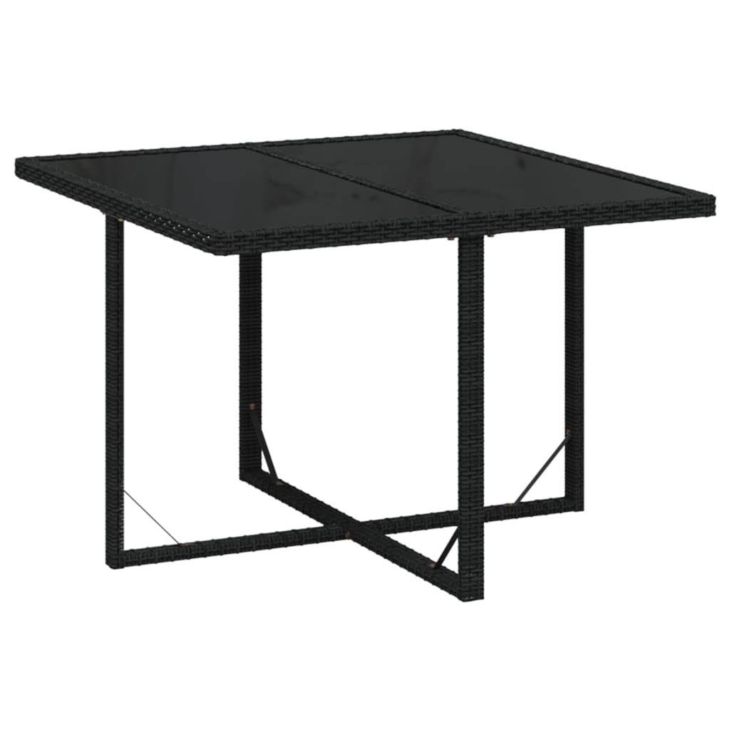 NNEVL 5 Piece Garden Dining Set with Cushions Poly Rattan Black