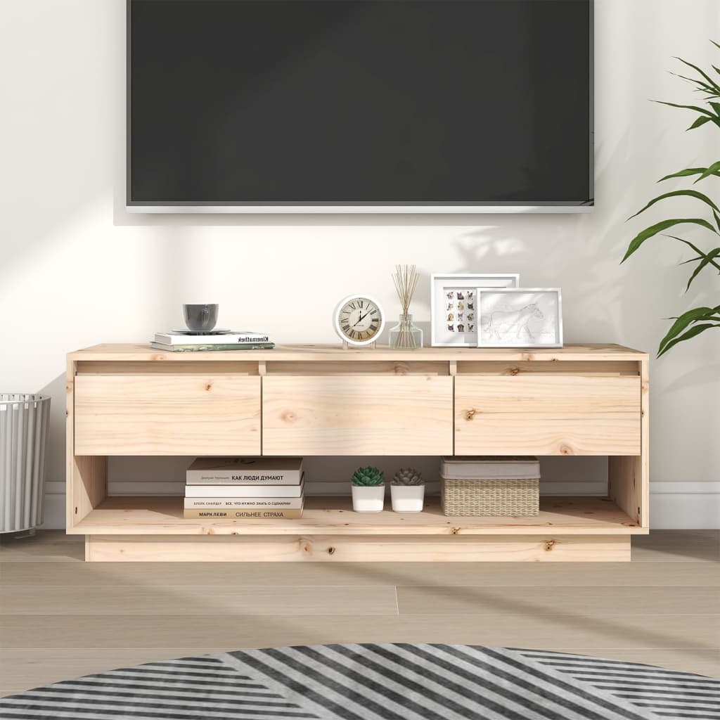 NNEVL TV Cabinet 110.5x34x40 cm Solid Wood Pine-0