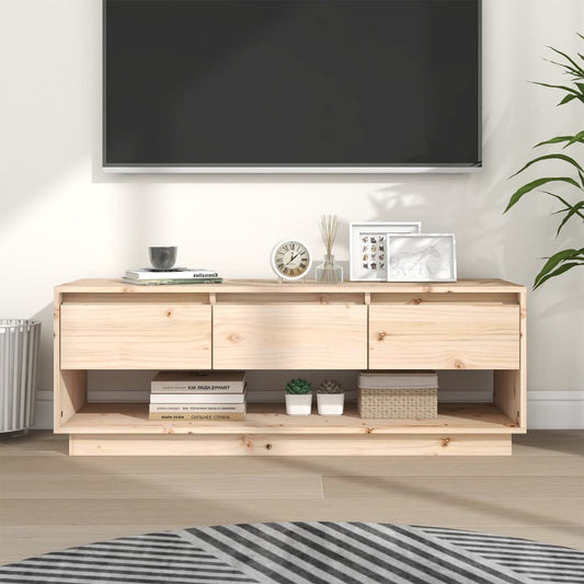 NNEVL TV Cabinet 110.5x34x40 cm Solid Wood Pine-0