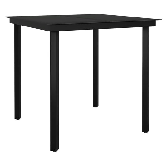 NNEVL 3 Piece Garden Dining Set with Cushions Black