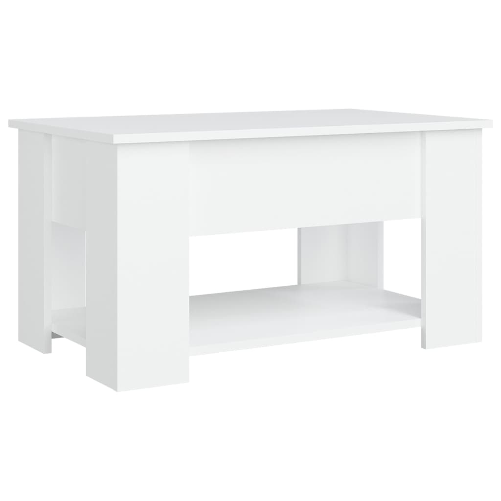 NNEVL Coffee Table White 79x49x41 cm Engineered Wood