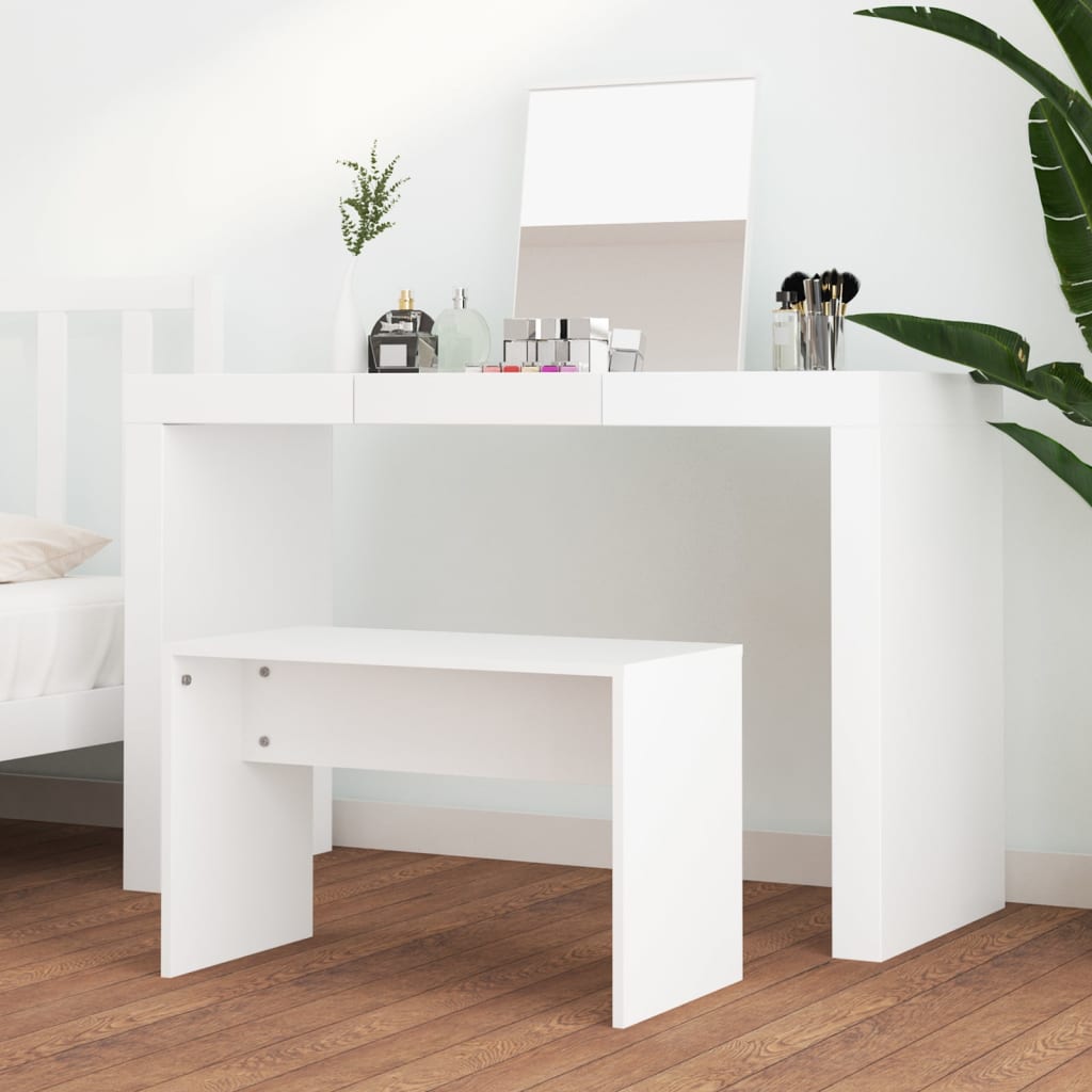 NNEVL Dressing Stool White 70x35x45 cm Engineered Wood