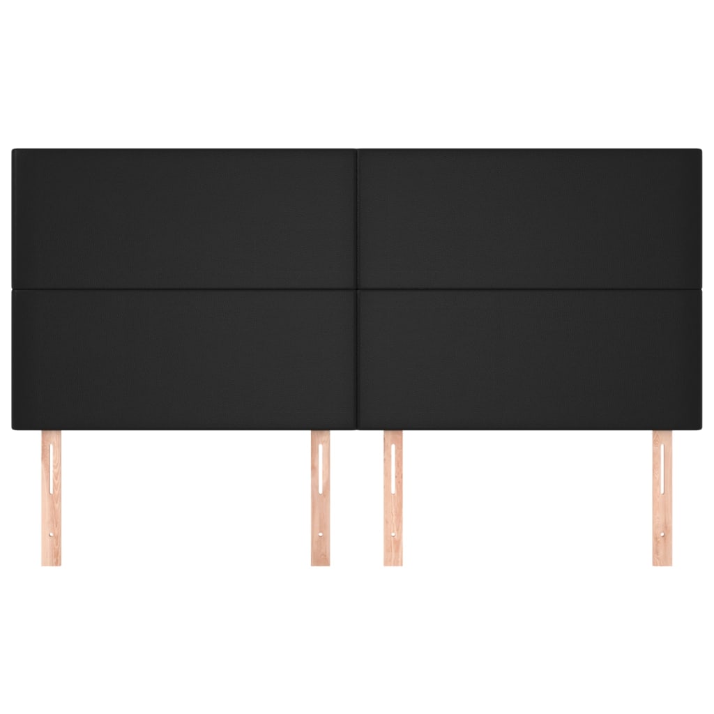 NNEVL Headboards 4 pcs Black 80x5x78/88 cm Faux Leather-2