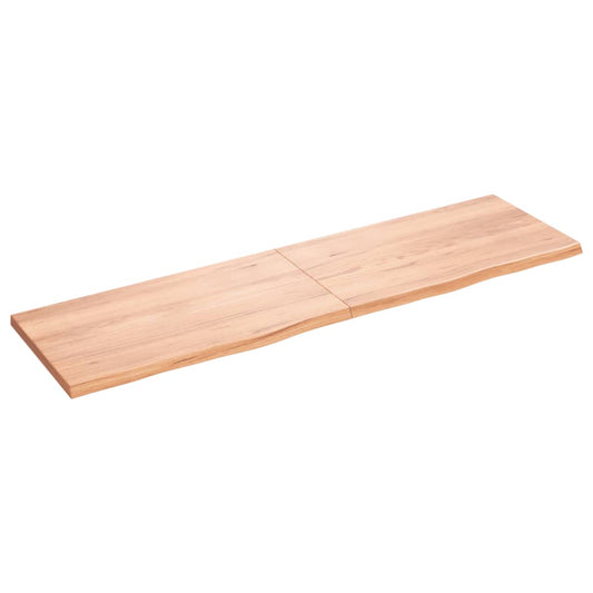 NNEVL Wall Shelf Light Brown 180x50x(2-4) cm Treated Solid Wood Oak-0