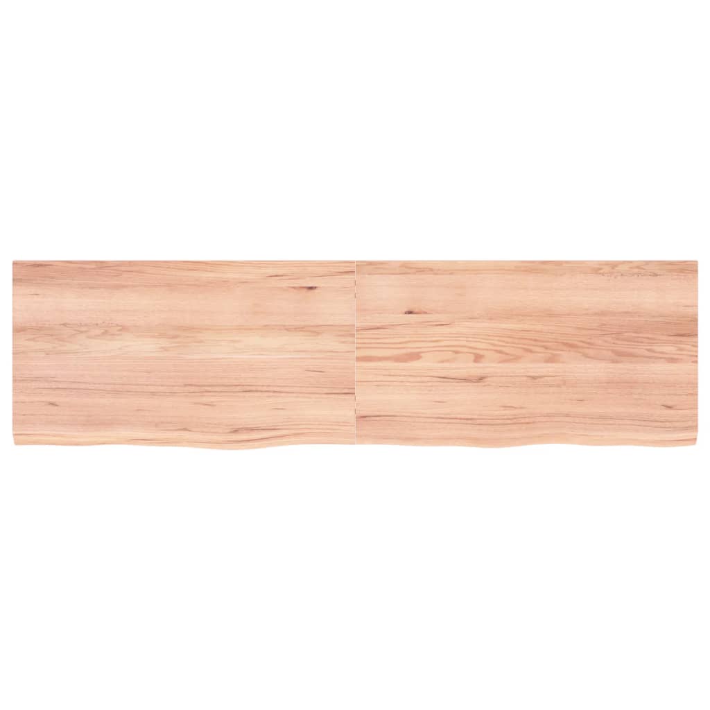 NNEVL Wall Shelf Light Brown 180x50x(2-4) cm Treated Solid Wood Oak-1