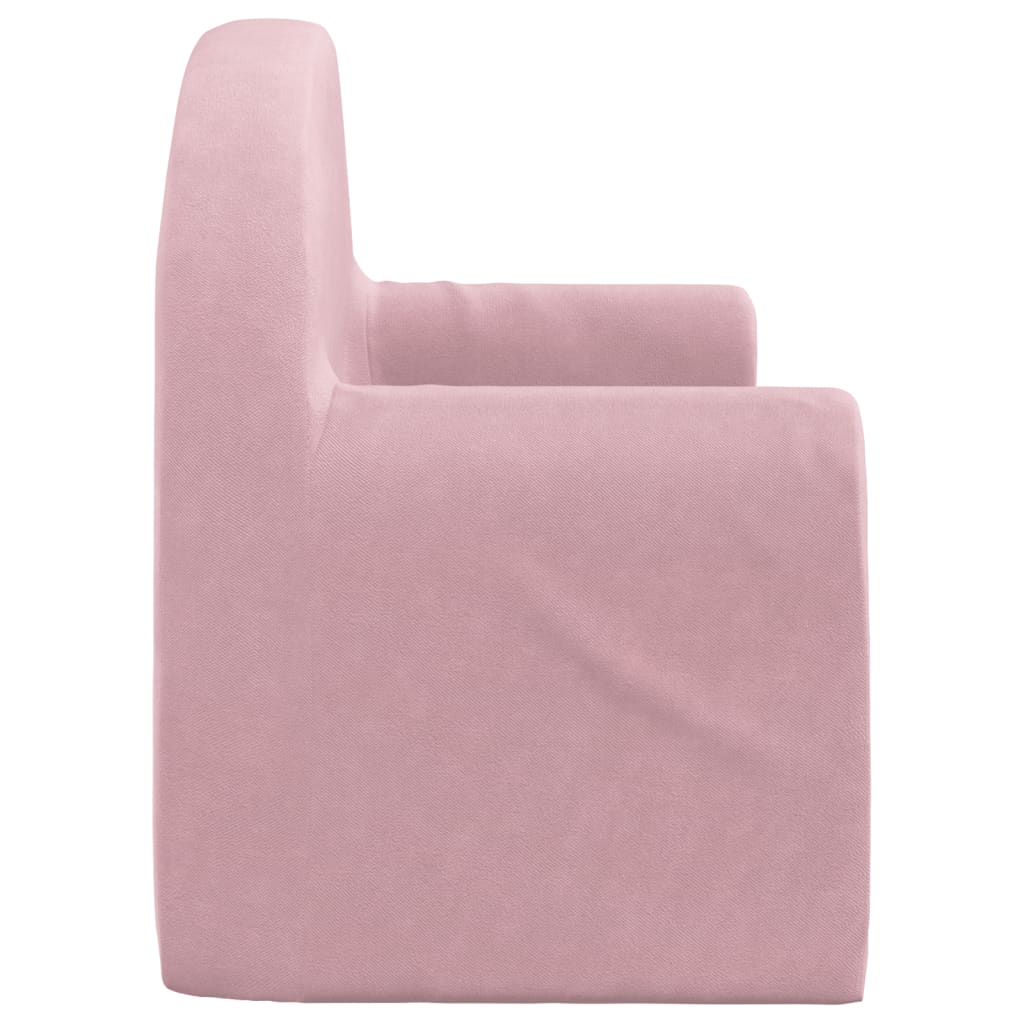 NNEVL Kids' Sofa Bed 2-Seater Pink Soft Plush
