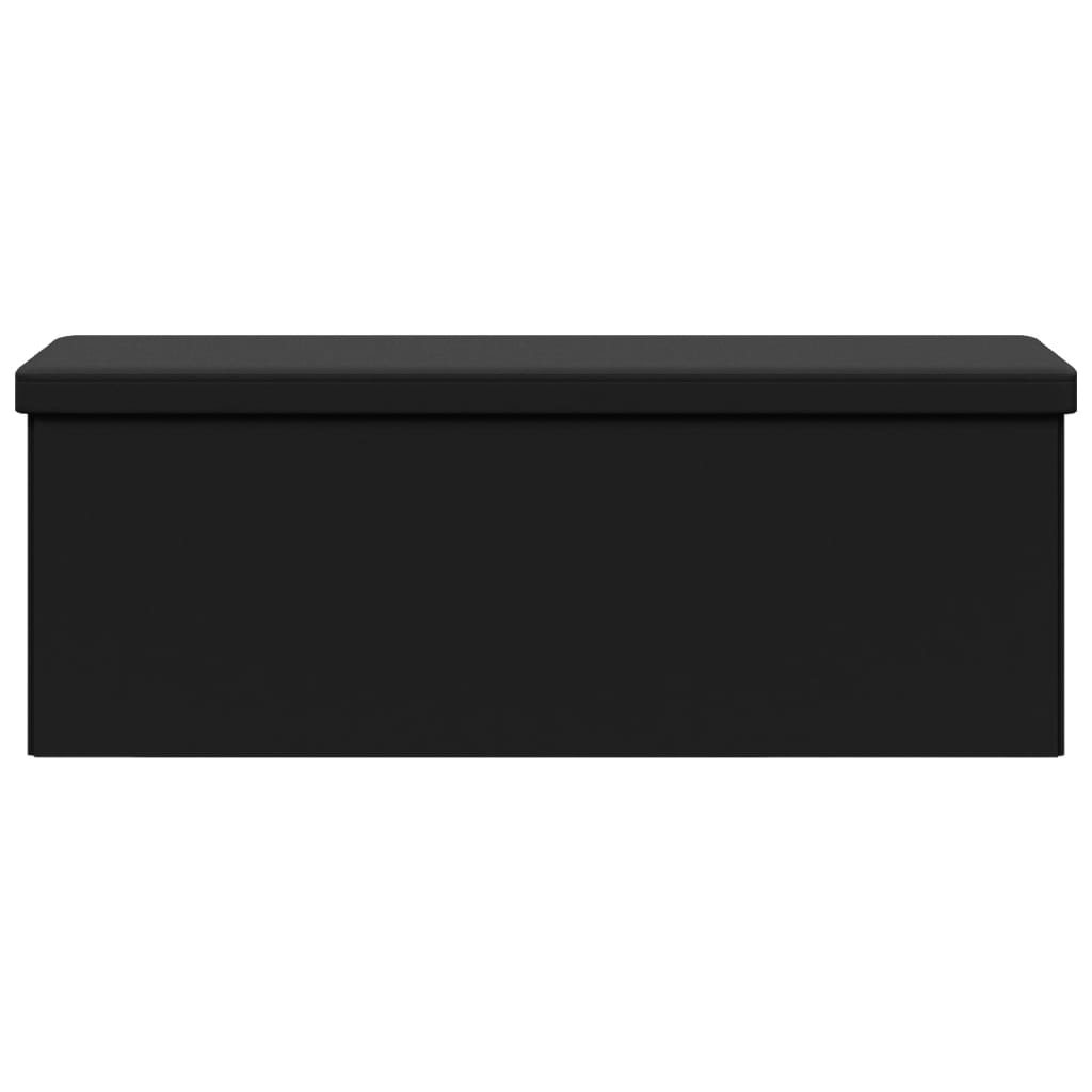 NNEVL Storage Bench Foldable Black PVC
