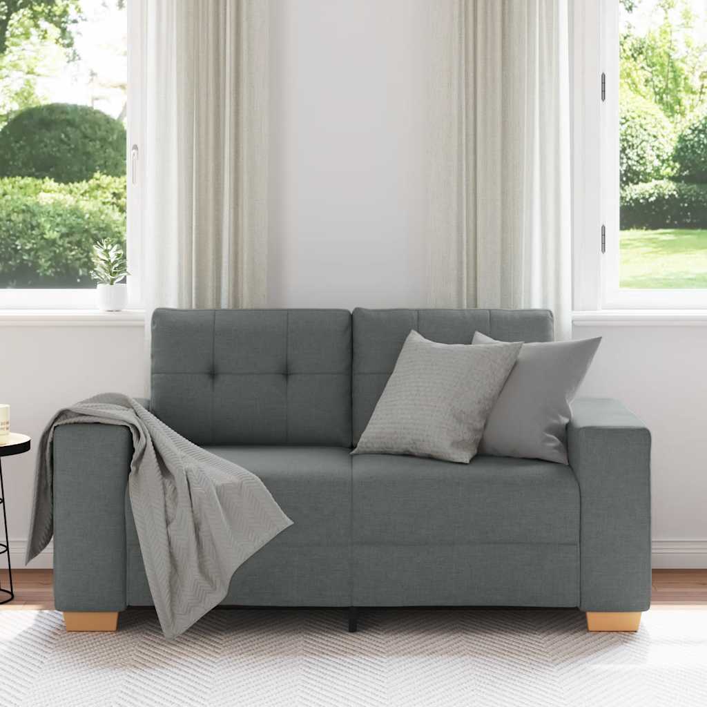 NNEVL Loveseat Sofa Dark Grey 120 cm Fabric