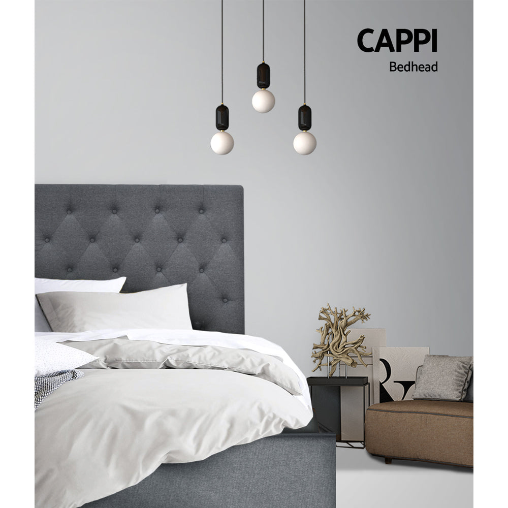 NNEDSZ Artiss Bed Head Headboard King Single Size Fabric - CAPPI Grey