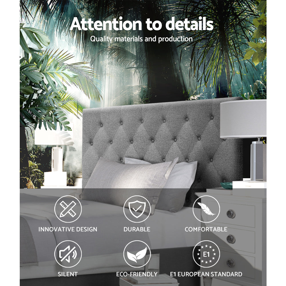 NNEDSZ Artiss Bed Head Headboard King Single Size Fabric - CAPPI Grey