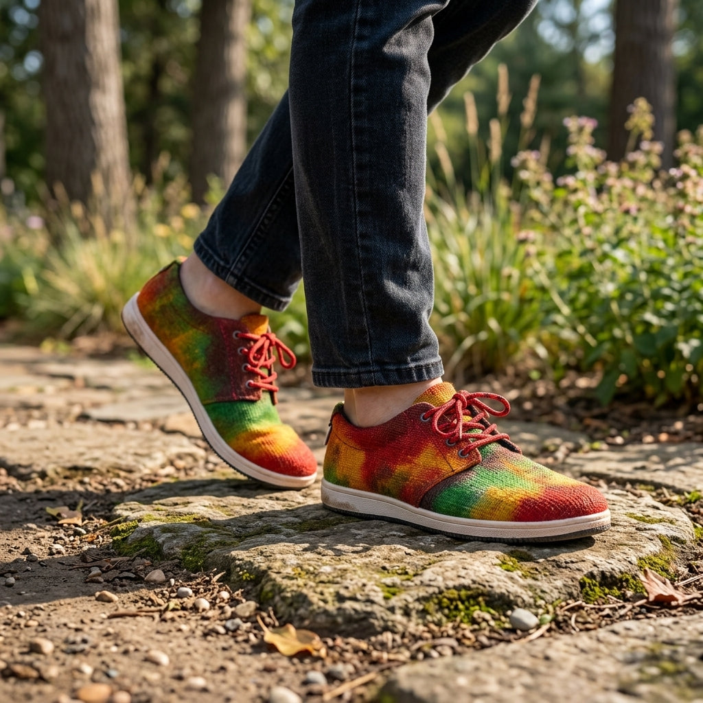 Hemp Sneakers – Organic Hemp Shoes Australia Rasta Tie Dye Lace-Up