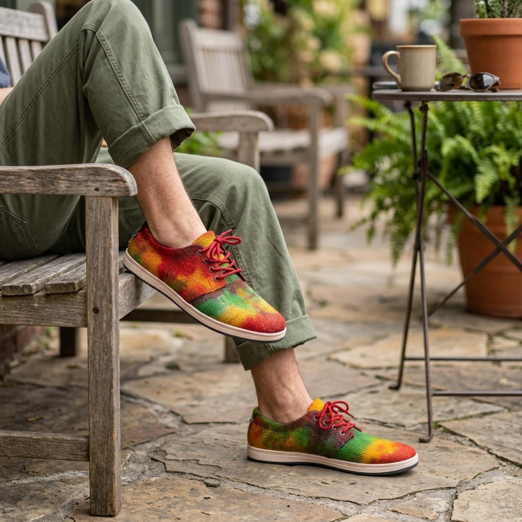 Hemp Sneakers – Organic Hemp Shoes Australia Rasta Tie Dye Lace-Up