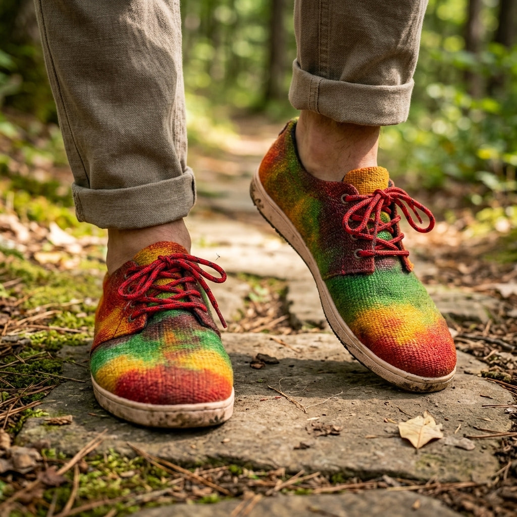 Hemp Sneakers – Organic Hemp Shoes Australia Rasta Tie Dye Lace-Up