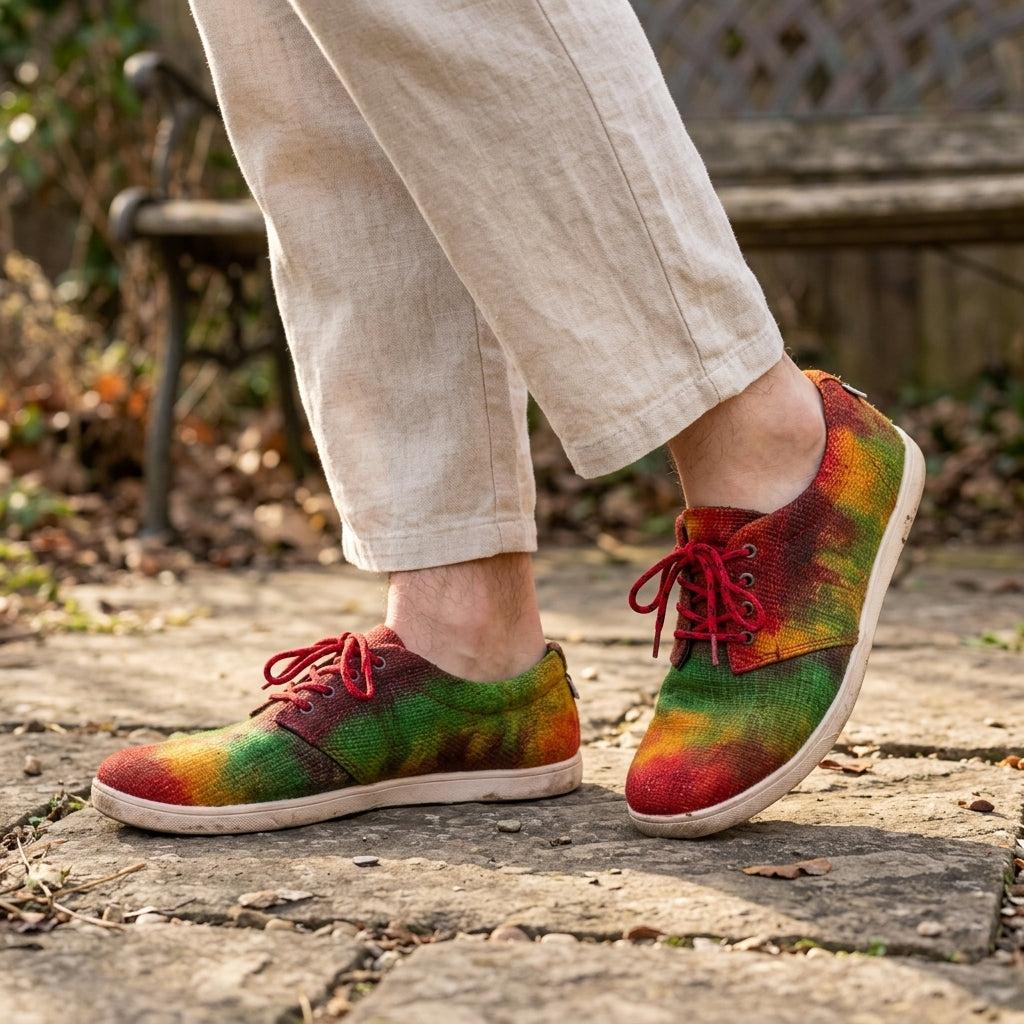 Hemp Sneakers – Organic Hemp Shoes Australia Rasta Tie Dye Lace-Up