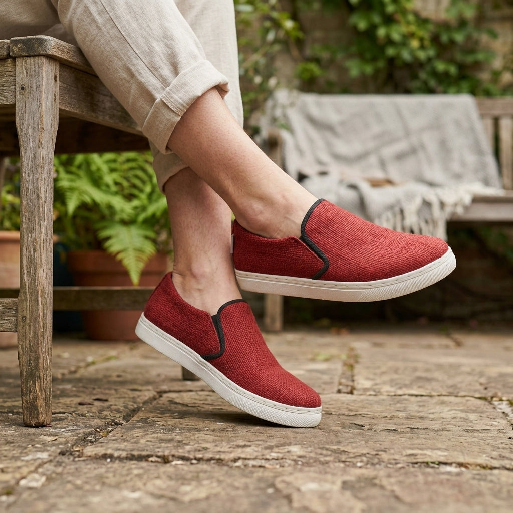 Hemp Slip-On Shoes – Organic Hemp Shoes Australia Rustic Red