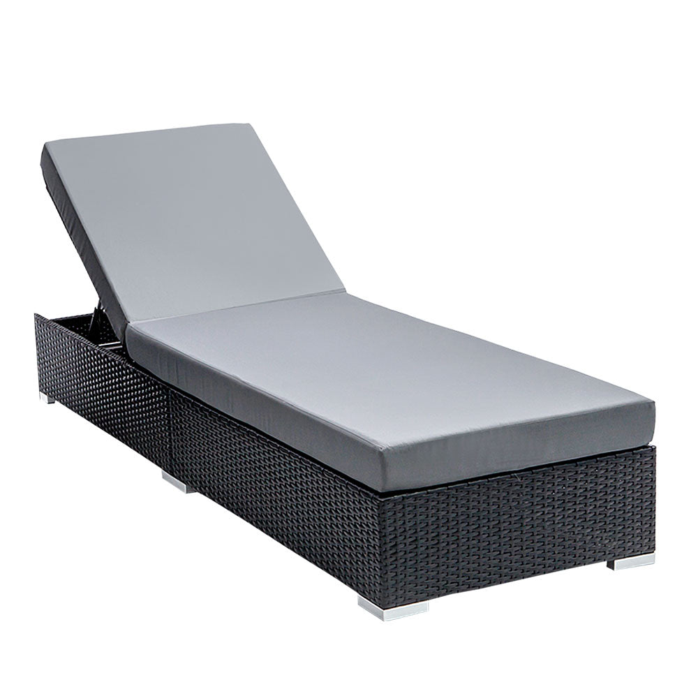 NNEDSZ Sun Lounge Outdoor Furniture Day Bed Wicker Rattan Garden Sofa