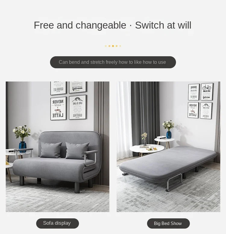 NNEOBA Simple Fabric Folding Sofa & Bed Dual Purpose