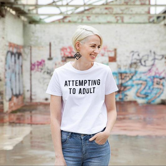 Attempting to Adult tee (white)