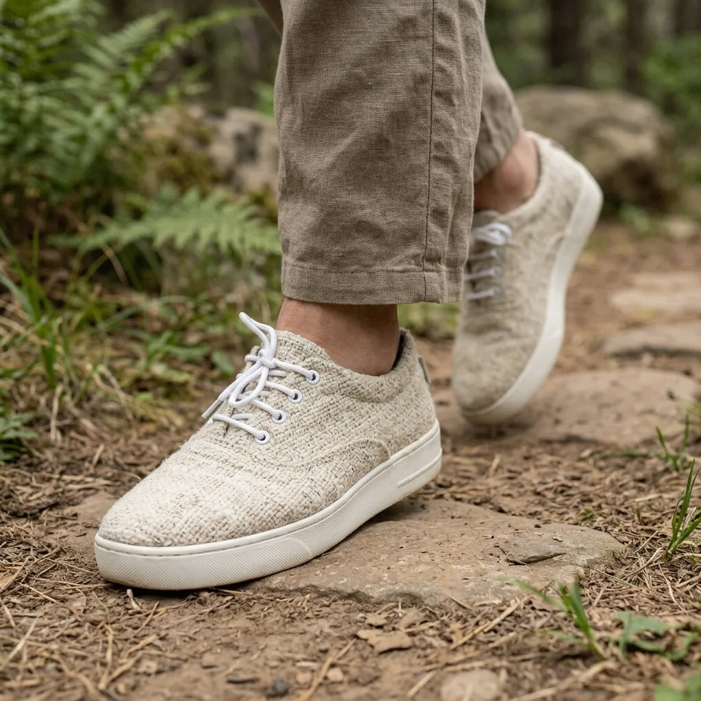 Organic Hemp Sneakers – Hemp Shoes Australia Beige Lace-Up
