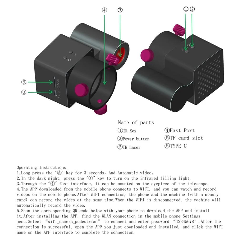 NNEIDS 350M Wifi Infrared Telescope With Night Vision - Multifunctional Monocular Set