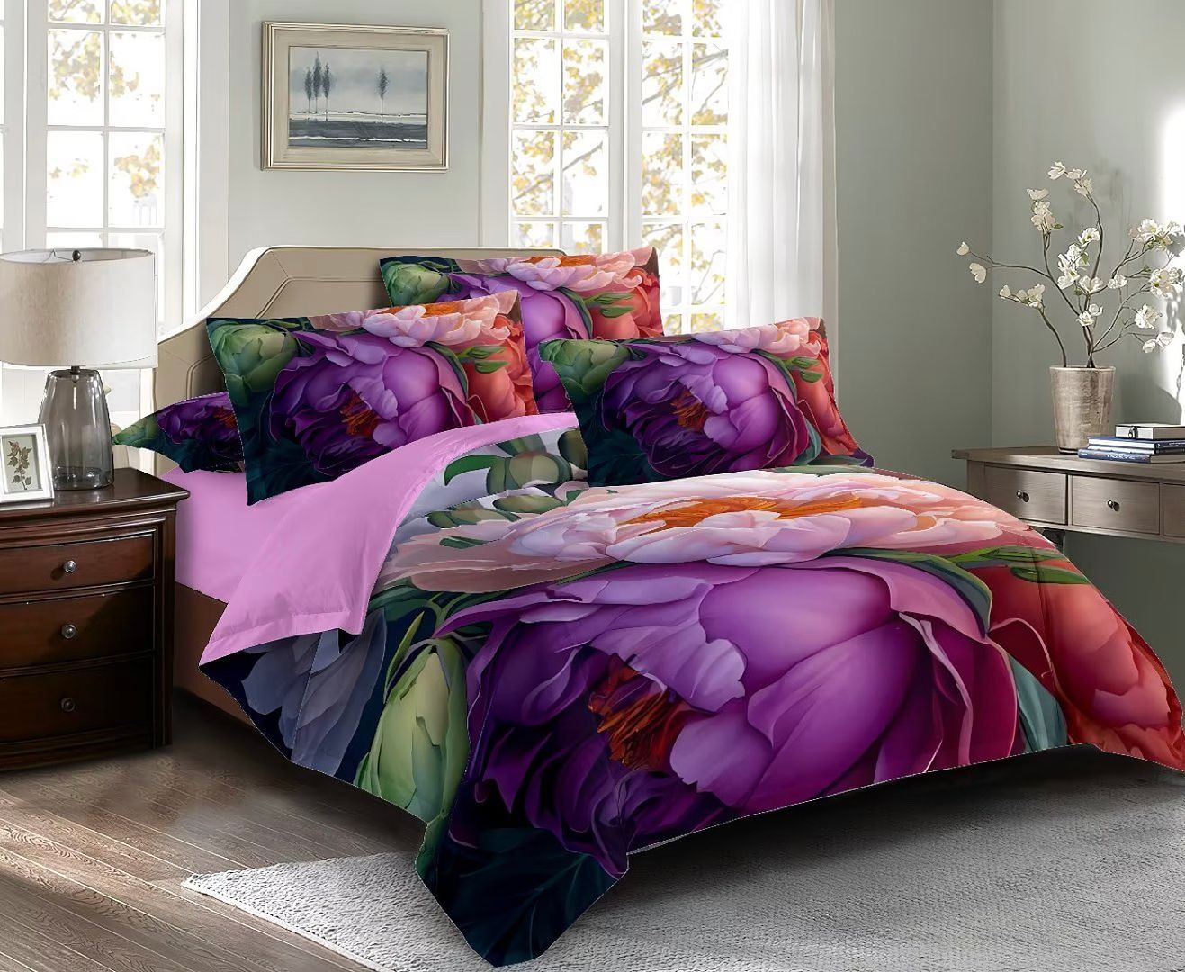 NNEDSZ Kaie Floral Quilt Cover Set - Queen Size
